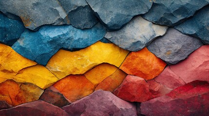 Colorful stone wall texture as background. Abstract background and texture for design. Generative AI
