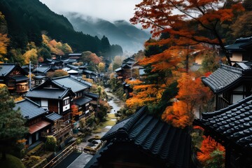 village in autumn 
