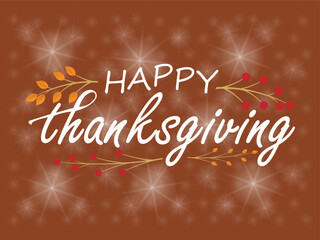 Happy thanksgiving day. Vector banner, greeting card with text Happy thanksgiving day