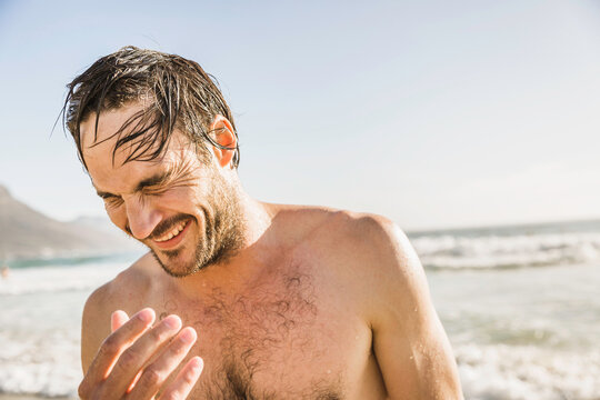 young man on the beach