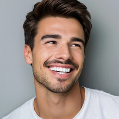 Obraz premium Young man with beautiful smile