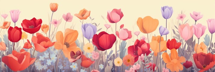 tulips in spring - obrazy, fototapety, plakaty