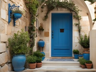 Fototapeta na wymiar door in the old greek town
