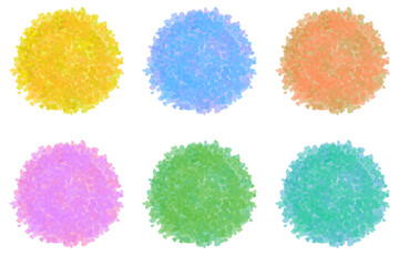 Set manchas ilustradas originales colores sin fondo