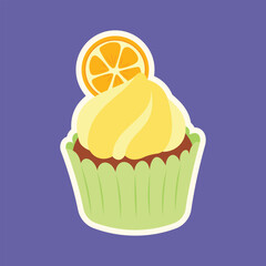 Cute cupcake muffin design vector art with decorative elements. 