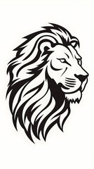 Fototapeta premium A lion Tattoo Design, Isolated on white - Generative AI 