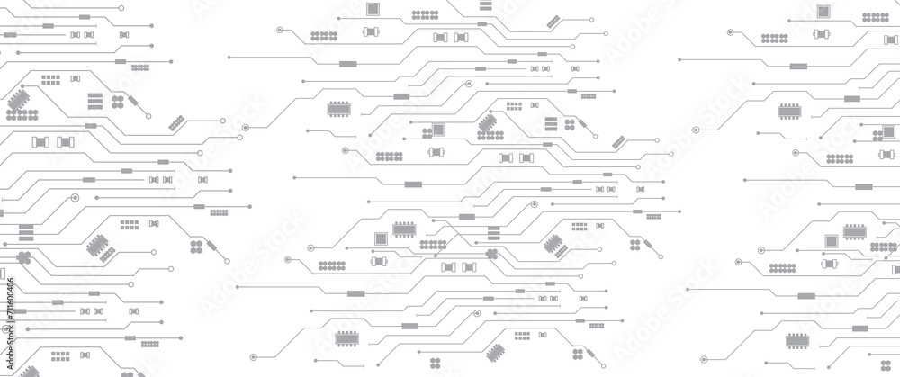 Poster abstract technology circuit board background. grey white abstract technology background. digital tec