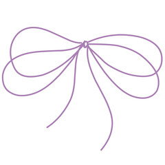 Set of sketched bow and ribbon. Hand drawn vintage line art vector illustration