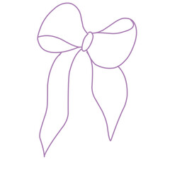 Set of sketched bow and ribbon. Hand drawn vintage line art vector illustration