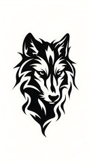 Fototapeta premium A Lone wolf Tattoo Design, Isolated on white - Generative AI 