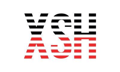 XSH three initial letter iconic line negative space minimal logo design vector template. monogram, abstract, wordmark, business, typography, minimalist, brand, company, flat, modern, unique, simple