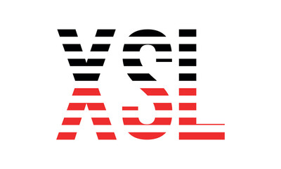 XSL three initial letter iconic line negative space minimal logo design vector template. monogram, abstract, wordmark, business, typography, minimalist, brand, company, flat, modern, unique, simple