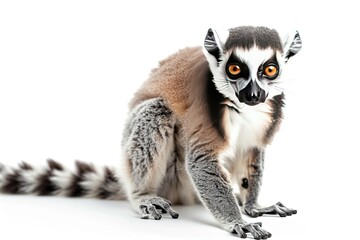 Lemur Isolated on white - obrazy, fototapety, plakaty