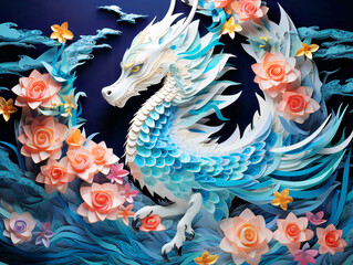 Obraz premium Dragon's Dance Illustration for the Year of the Dragon - Zodiac Sign