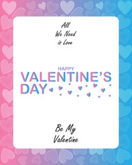 Happy valentines day. Vector banner, greeting card, flayer, poster,  with text Happy valentines day