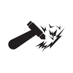 Emergency Hammer or Car Glass breaker icon vector illustration design