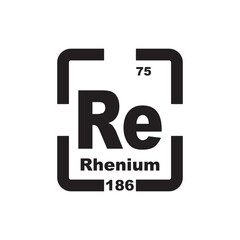 Rhenium icon, chemical element in the periodic table