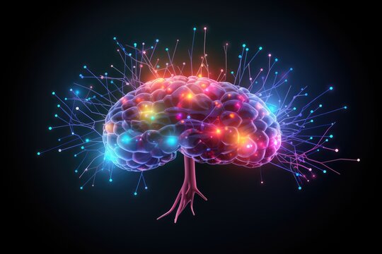 Human Brain vivid Neurotransmission excitatory glutamate inhibitory GABA (Gamma-Aminobutyric Acid) Brain waves - alpha, beta, delta, theta - neural activities. Neuroimaging: Electroencephalogram (EEG)