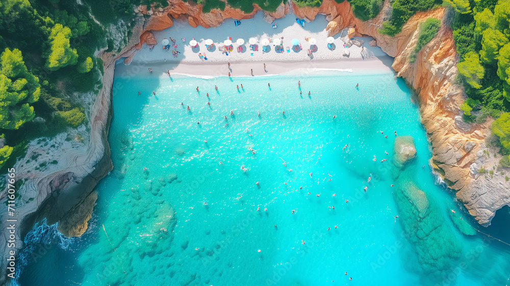 Sticker swimming pool in resort