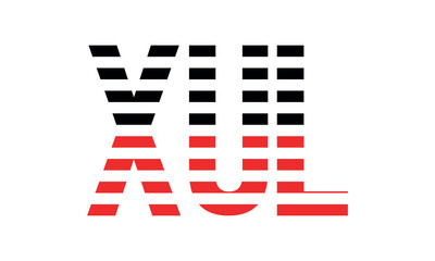 XUL three initial letter iconic line negative space minimal logo design vector template. monogram, abstract, wordmark, business, typography, minimalist, brand, company, flat, modern, unique, simple