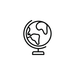 Globe line icon isolated on transparent background