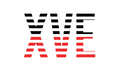 XVE three initial letter iconic line negative space minimal logo design vector template. monogram, abstract, wordmark, business, typography, minimalist, brand, company, flat, modern, unique, simple