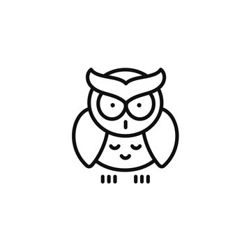 Owl knowledge line icon isolated on transparent background