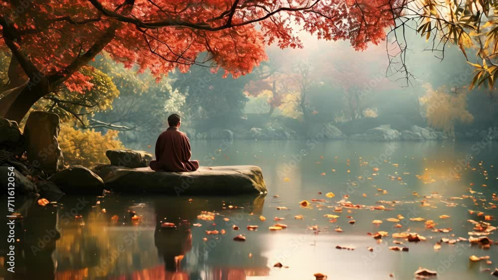 Poster the soothing sound of rustling leaves and chirping birds in the background as you sink deeper into m