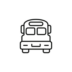 School bus line icon isolated on transparent background