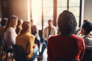 Fototapeta premium Business people having office meeting successful coworkers company building Generative AI