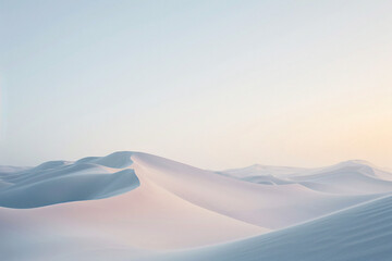 Fototapeta na wymiar Serene desert dunes under soft pastel sky