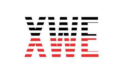 XWE three initial letter iconic line negative space minimal logo design vector template. monogram, abstract, wordmark, business, typography, minimalist, brand, company, flat, modern, unique, simple