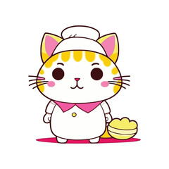 Chef cat cute antropomorphic vector EPS