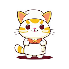 Chef cat cute antropomorphic vector EPS