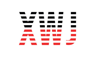 XWJ three initial letter iconic line negative space minimal logo design vector template. monogram, abstract, wordmark, business, typography, minimalist, brand, company, flat, modern, unique, simple