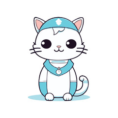 Obraz na płótnie Canvas Nurse cat cute antropomorphic vector EPS
