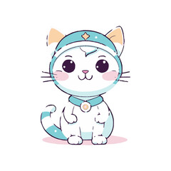 Nurse cat cute antropomorphic vector EPS