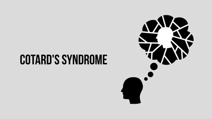 Cotard's Syndrome concept. Mental Disease. Psychology. Delusional Belief. Vector Illustration