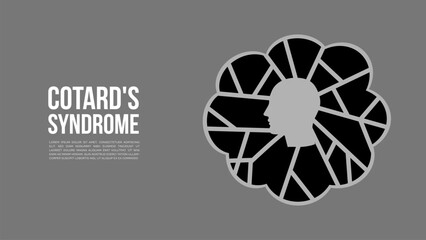 Cotard's Syndrome concept. Mental Disease. Psychology. Delusional Belief. Vector Illustration