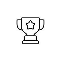 Trophy line icon isolated on transparent background
