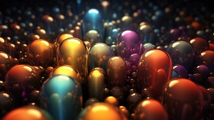 Abstract background with colorful round shapes. Shiny bubble shape design. Abstract wallpaper.