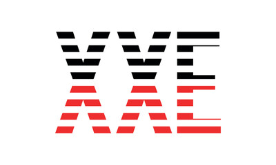 XXE three initial letter iconic line negative space minimal logo design vector template. monogram, abstract, wordmark, business, typography, minimalist, brand, company, flat, modern, unique, simple