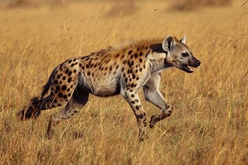 Naklejka na ściany i meble Hyene Running In Savana