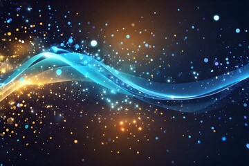 Obraz premium blue glow particle