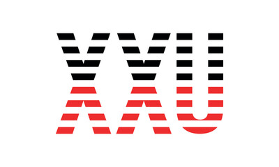 XXU three initial letter iconic line negative space minimal logo design vector template. monogram, abstract, wordmark, business, typography, minimalist, brand, company, flat, modern, unique, simple