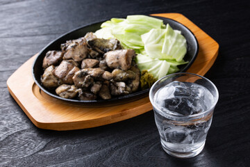 焼酎と地鶏焼き