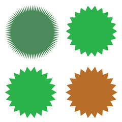 Set of vector starburst, sunburst badges. Simple flat style Vintage labels. Design elements. Colored stickers. A collection of different types and colors icon. eps 10