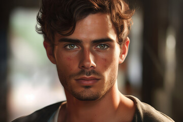 Generative ai technology create portrait of young handsome man