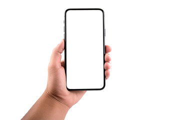 hand holding a smartphone isolated