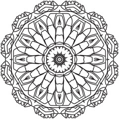 Flower Mandala. Vintage decorative elements. Oriental pattern, vector illustration. Islam, Arabic, Indian, moroccan,spain,  turkish, pakistan, chinese, mystic, ottoman motifs. Coloring book page